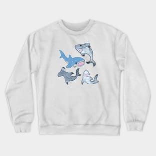 Cute Swimming Sharks Pattern Crewneck Sweatshirt